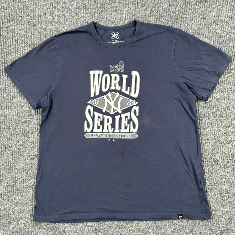 47 Brand New York Yankees 2024 World Series T Shirt Mens Size XL Navy MLB